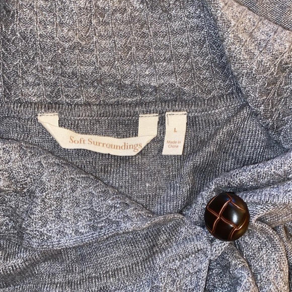 Soft Surroundings Wool Blend Wrap Waterfall Cardigan Sweater Topper Duster - Picture 8 of 10